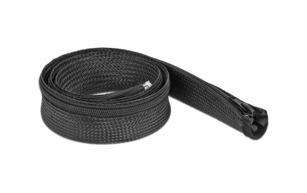 Delock Geflechtskabelschlauch, 1mx30mm Reissverschluss, hitzebeständig, Schwarz kaufen Schweiz | Mediatech.ch