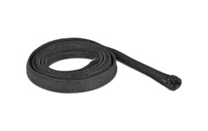 Delock Geflechtskabelschlauch, 1mx20mm Reissverschluss, hitzebeständig, Schwarz