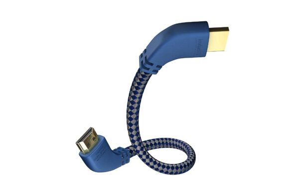 1133412 - Mediatech in-akustik Premium High Speed HDMI with Ethernet 90°, Blue/Silver, 3,0m