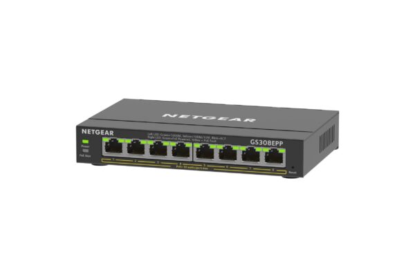 Netgear GS308EPP: 8 Port PoE Switch 8x Gigabit, 8x PoE (124W), Fanless kaufen Schweiz | Mediatech.ch