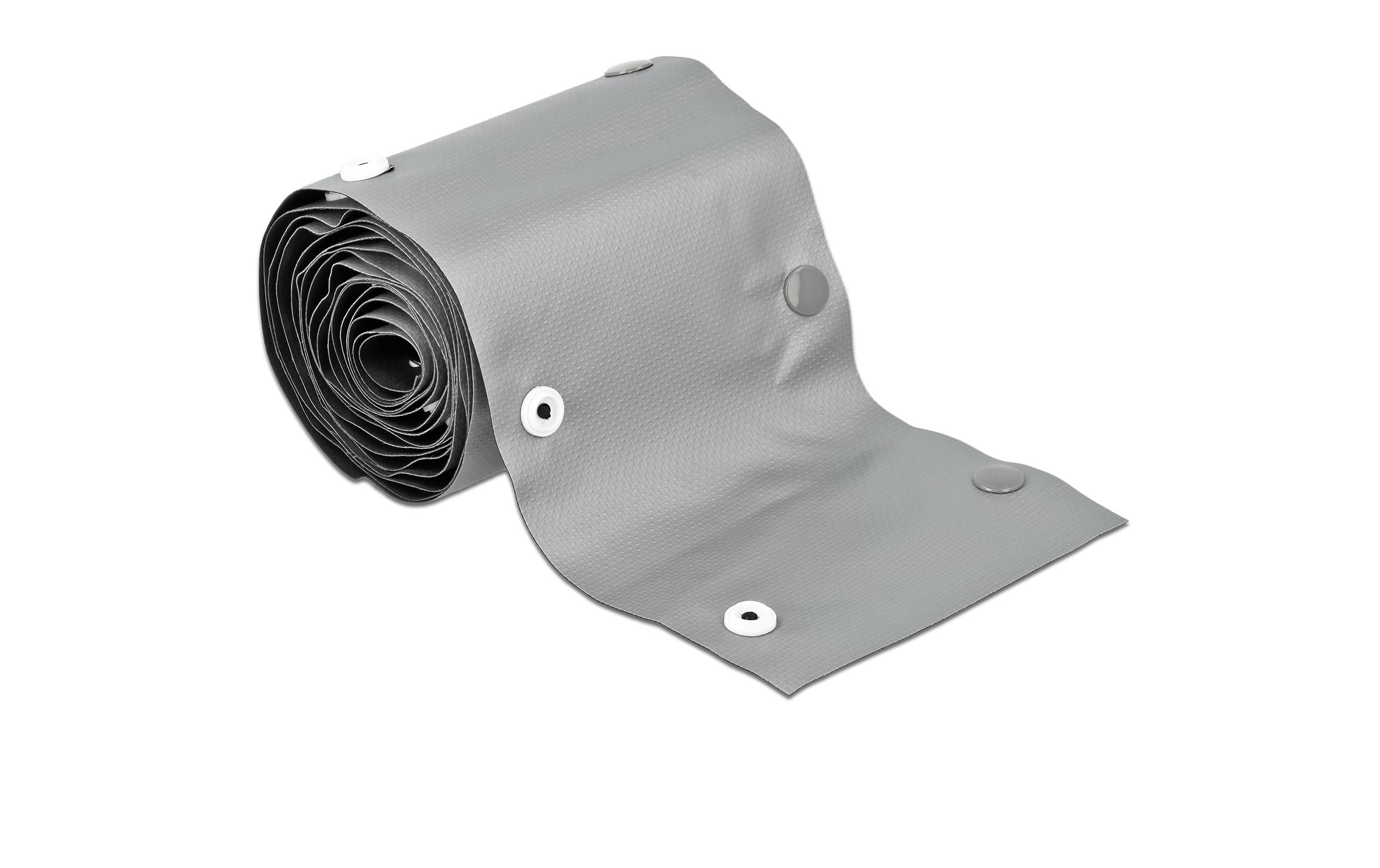 1134774 - Mediatech Delock Kabelschutzschlauch, 2m x 20mm Knopfverschluss, Hitzebestädig, gr/sw kaufen Schweiz | Mediatech.ch