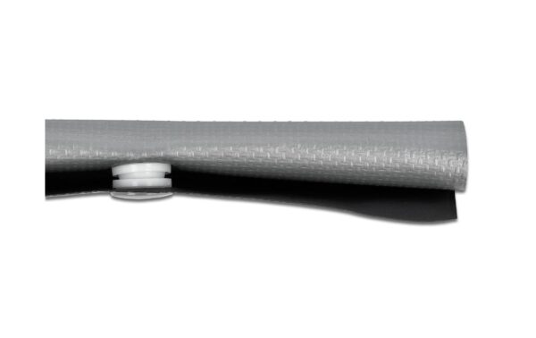 1134776_1 - Mediatech Delock Kabelschutzschlauch, 2m x 50mm Knopfverschluss, Hitzebestädig, gr/sw