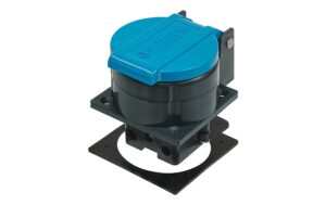 Steffen Einbausteckdose T13 IP55 grau/hellblau mit Deckel