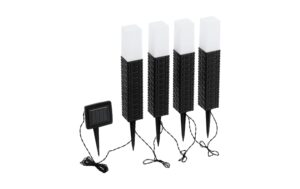 EGLO SOLAR Set 4x Solarspiess Rattan Solar / inkl. 4x LED 0, 06W, Solar