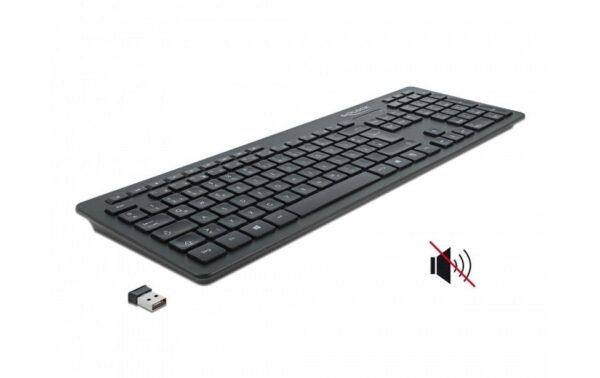 1138028_1 - Mediatech Delock 12004 USB Tastatur 2,4 GHz kabellos schwarz, Lautlos