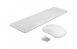 1138031 - Mediatech Delock USB Tastatur und Maus Set, 2,4 GHz kabellos weiss