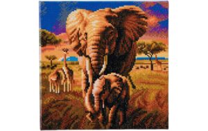 Crystal Art Kit Elephant Of The Savannah 30x30 cm