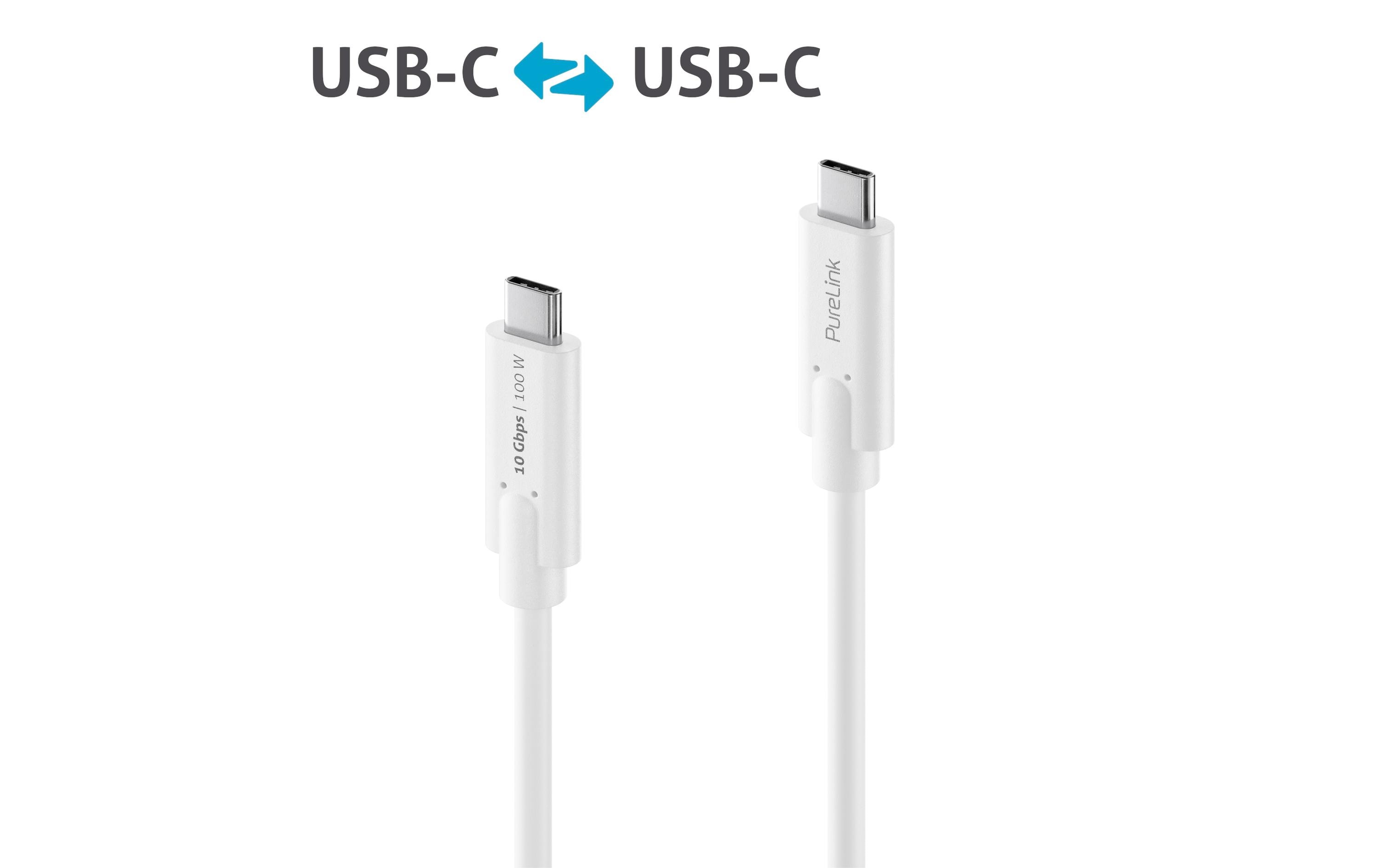1140934_1 - Mediatech PureLink USB3.1 Gen2 USB-C-C, 50cm, Weiss 10Gbps, 3A&5A, Power Delivery bis 100Watt