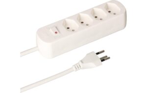 Max Hauri Steckdosenleiste Basic-Line V2 4xT13, weiss, mit Reset-Schalter V2
