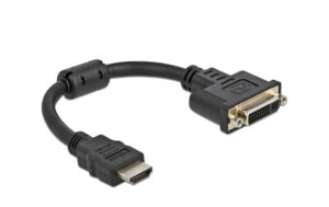 Delock Adapter HDMI-DVI 24+5, 4K 30Hz, 20cm HDMI-DVI Buchse, 4K 30Hz, 20cm, schwarz