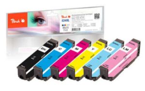 1142570 - Mediatech Peach Tinte Epson T2438, No 24XL Multi 6x11 ml, bk, c, m, y, lc, lm