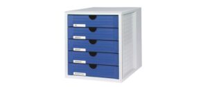 HAN Schubladenbox SYSTEM A4 5 geschlossene Schubladen, blau