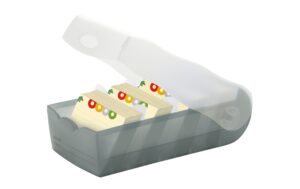 HAN Karteibox Croco A8 5 Stützen, 100 Karten, grau
