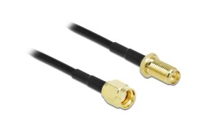 Delock WLAN-Antennenkabel, 0.99dB/m RP-SMA Stecker-RP-SMA Buchse LMR/CFD100, 1m