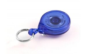 KEY-BAK Ausweishalter mit Gürtelclip mini 90cm Schnur, blau, 1 Stück