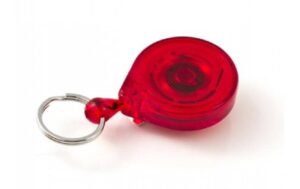 Rieffel Ausweishalter mit Gürtelclip mini 90cm Schnur,rot, 1 Stück