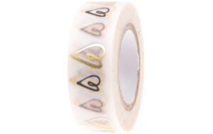 Rico Washi Tape Herzen gold 1.5 cm x 10m