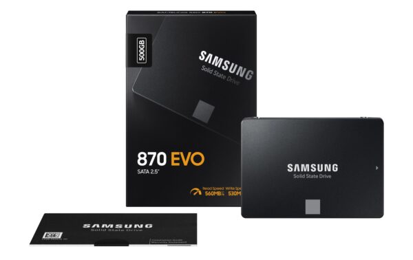 1146825_5 - Mediatech SSD Samsung 870 EVO, 500 GB, 2.5 SATA3, lesen 560, schreiben 530, 6.8mm