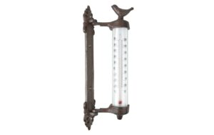 esschert Design Wandthermometer Vogel Gisseisen, 9.4 x 5.4 x 27.3 cm (LxBxH)