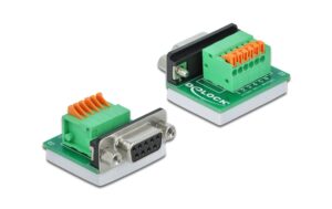Delock Terminalblock RS232 DB9 Buchse Horizontal, mit Drucktaster kaufen Schweiz | Mediatech.ch