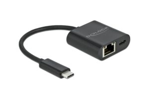 Delock USB3.1 Typ-C zu LAN Adapter, 1Gbps schwarz, mit Powerdelivery 2.0 bis 60Watt kaufen Schweiz | Mediatech.ch