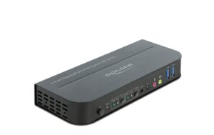 Delock 2 Port Displayport 1.4 KVM-Switch 8k 30Hz, USB3.0, Audio 3.5mm, MST Support