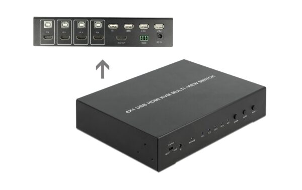 Delock 4 Port HDMI Multiview Switch, 1920x1080/60Hz