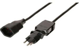 Max Hauri Verlängerungskabel 5 m schwarz MS Clip-Clap-Stecker angespritzt, Kinderschutz