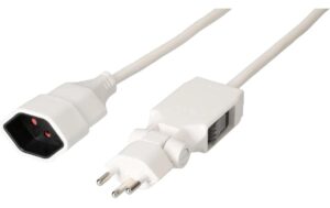 Max Hauri Verlängerungskabel 5 m weiss MS Clip-Clap-Stecker angespritzt, Kinderschutz