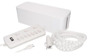 Max Hauri Kabelbox inkl. Steckerleiste 7xT13, 2m Kabel mit Schalter, 400x138x155mm