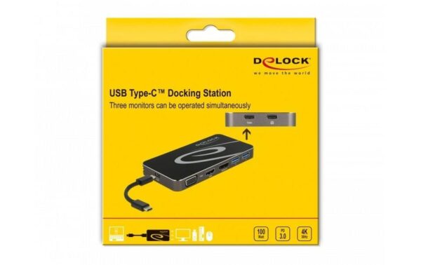 1155238_5 - Mediatech Delock Dockingstation USB Type-C 3.2 HDMI+ DP+ VGA 1080p, USB Hub + USB PD 3.0