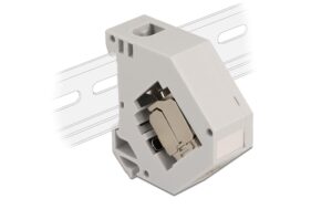 Delock Keystone DIN-Rail Hutschiene Gehäuse inkl. Cat.6A RJ-45 Buchse - LSA Keystone