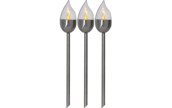 Star Trading Solar SET 3er Olympus Silber, Lichtfarbe Gelb, 0.06W