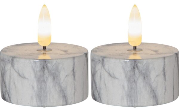1160565 - Mediatech Star Trading LED Teelicht 2er Flame Marble Indoor, Grau, 6cm, kein Timer, 0.03W kaufen Schweiz | Mediatech.ch