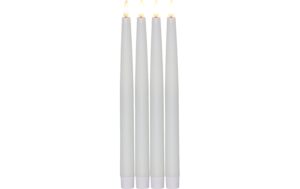 Star Trading LED Dinner Kerze 4P Flamme Indoor, Weiss, 28.5cm, Timerfunk., 0.06W