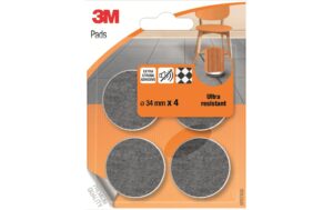 3M Grau/weiss, 4 Stück Ø 34mm, ULTRA RES. für unebene Oberflächen, geräuschdämmend