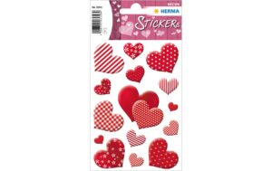 Herma Sticker Herzen Blümchen 3 Blatt, 45 Sticker, selbstklebend