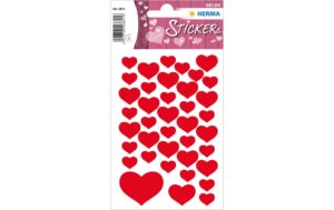 Herma Sticker Rote Herzen klein 3 Blatt, 120 Sticker, selbstklebend