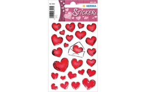 Herma Sticker Herzen Silberprägung 2 Blatt, 50 Sticker, selbstklebend