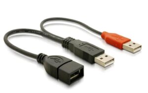 Delock USB2 Y-Kabel Typ 2xA auf 1x A Buchse zur erweiterten Stromversorgung kaufen | Mediatech.ch