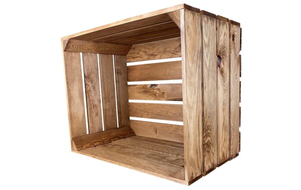 1162307 - Mediatech Holz Zollhaus Vintage Obstharasse Shabby Braun, Kiefer, 50x40x30 cm, FSC 100%