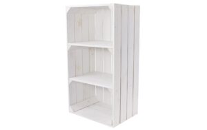 Holz Zollhaus Vintage Regalkiste weiss 75x40x30cm, Kiefer FSC 100%