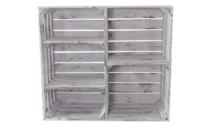 Holz Zollhaus Vintage Holzregal ShabbyWeiss 3 Trennbrtetter,77x68x33cm, Kiefer, FSC100%