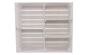 Holz Zollhaus Vintage Holzregal Weiss 3 Trennbretter,77x68x33cm, Kiefer, FSC100%