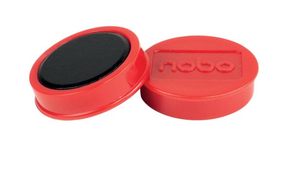 Nobo Magnet rund 38mm, 10 Stk. für bis zu 20 Blatt, rot
