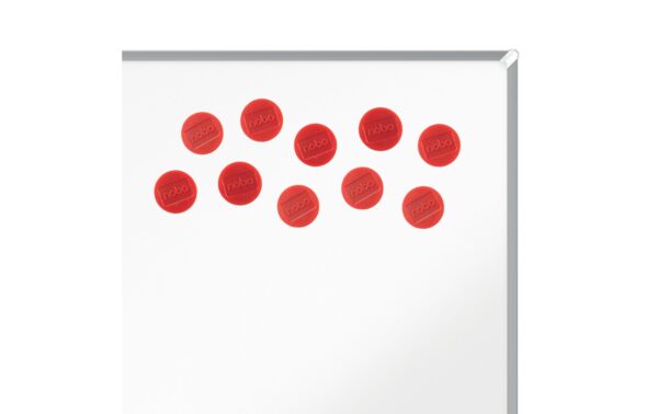 Nobo Magnet rund 38mm, 10 Stk. für bis zu 20 Blatt, rot