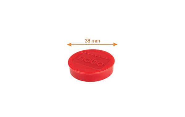 Nobo Magnet rund 38mm, 10 Stk. für bis zu 20 Blatt, rot