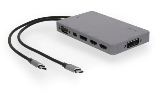 1164362_3 - Mediatech LMP USB-C Display Dock 2 4K 12Port Space Gr HDMI, mini DP,DVI,VGA,Ethernet,USB3.0