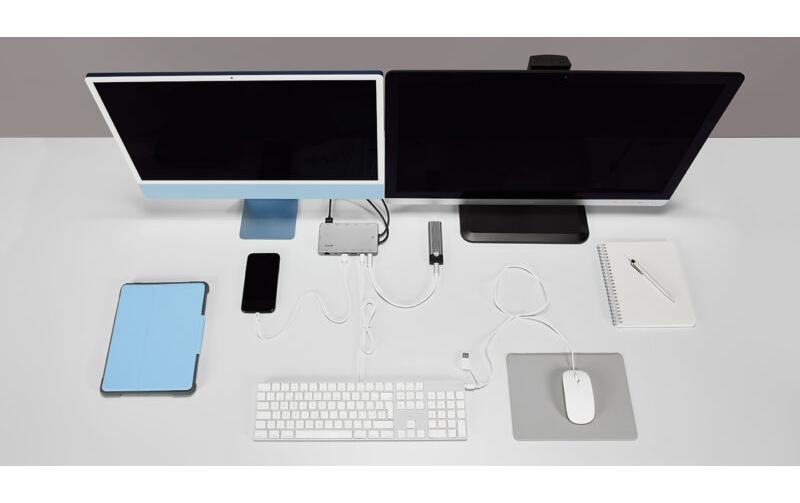1164362_6 - Mediatech LMP USB-C Display Dock 2 4K 12Port Space Gr HDMI, mini DP, DVI, VGA, Ethernet, USB3.0