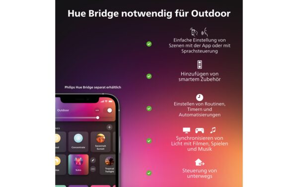 1167995_6 - Mediatech Philips Hue Outdoor Verlängerungskabel zu Lily und Calla, 2.5m